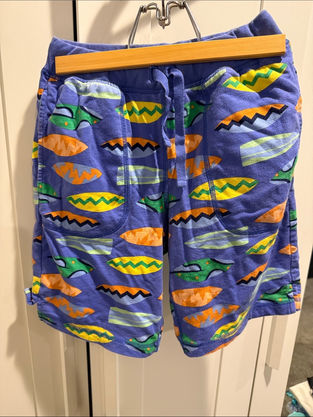 Boys Hanna Andersson Blue Patterned Drawstring Shorts